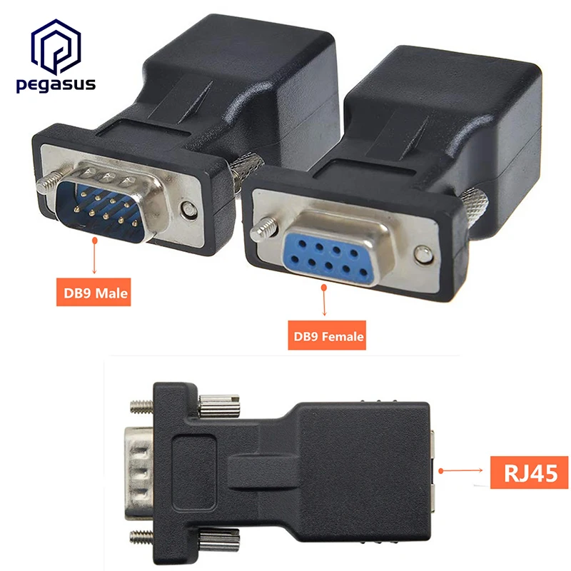 DB9 RS232 женский/Мужской к RJ45 сетевой адаптер COM-порт Cat5e/6 LAN Ethernet-порту конвертер |