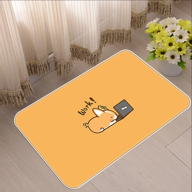

3D Cartoon Corgi Floor Mat Welcome Entrance Doormats Carpet Non Slip Kitchen Mat Living Room Bedroom Rug Home Bath Mats Tapis