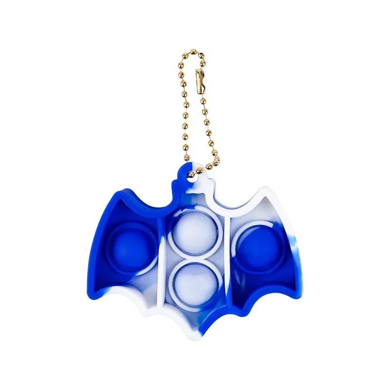 Mini llavero de murci&eacute;lago para ni&ntilde;os, juguete antiestr&eacute;s, Simple, hoyuelos, Burbuja de empuje, de descompresi&oacute;n, juguete de burbujas de realce-3
