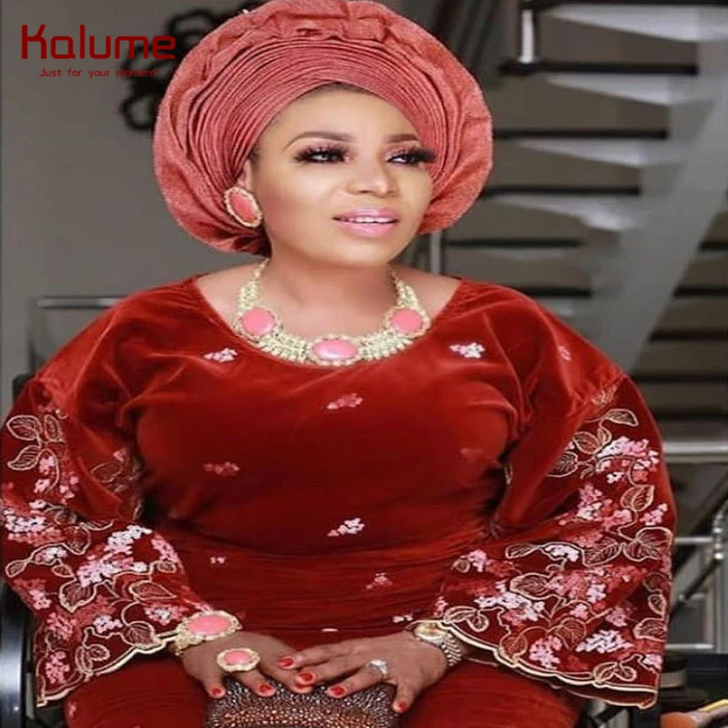 Kalume африканская бархатная кружевная ткань с блестками высокого качества