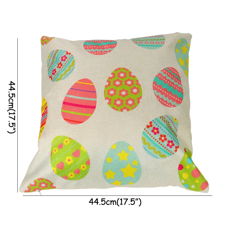 Linen pillowcase Наволочка на подушку с пасхальным Кроликом, яйцами, пасхальными, шоколадными яйцами, курицей, пасхальными украшениями для дома, вечерние украшения, подарок - Цвет: Linen pillowcase