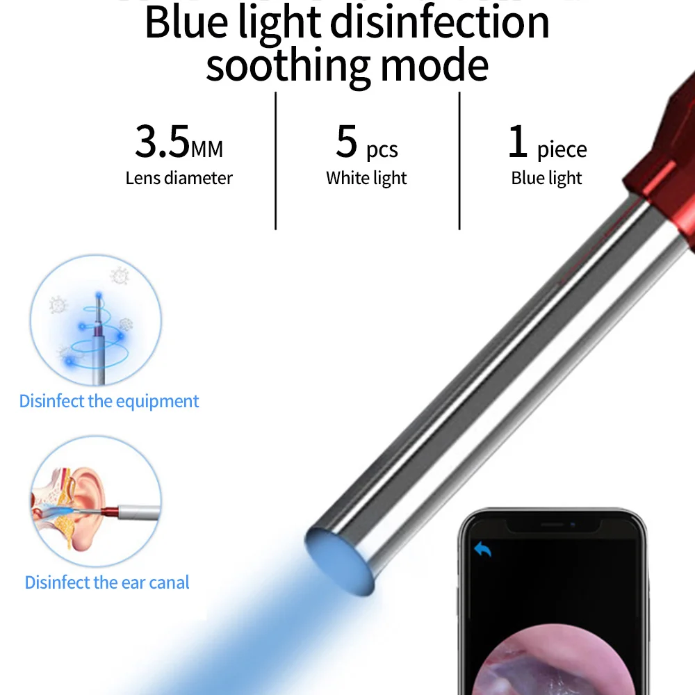 Умный ушной очиститель многофункциональный светящийся прибор для чистки ушей HD