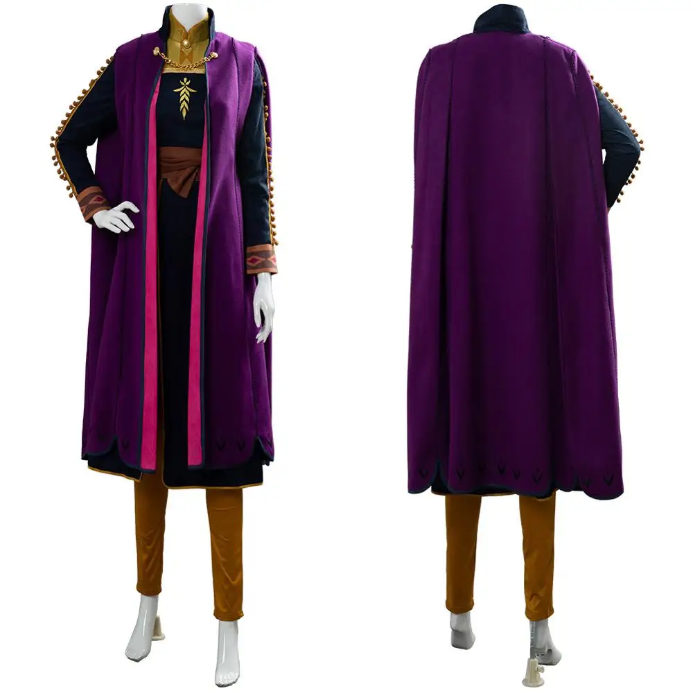 

(In stock) Anna Cosplay Costume Halloween Fancy Snow Grow Queen Princess Costume Elsa Anna Dress Adult outfits