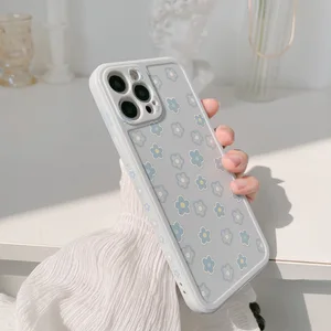 retro sweet sakura kawaii line flowers art girls phone case for iphone 13 12 11 pro max xr xs max 7 8 plus 7plus case cute cover free global shipping