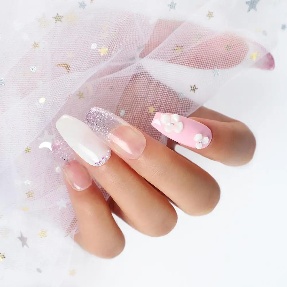 Прозрачная/Розовая/белая акриловая пудра COSCELIA инструмент для маникюра