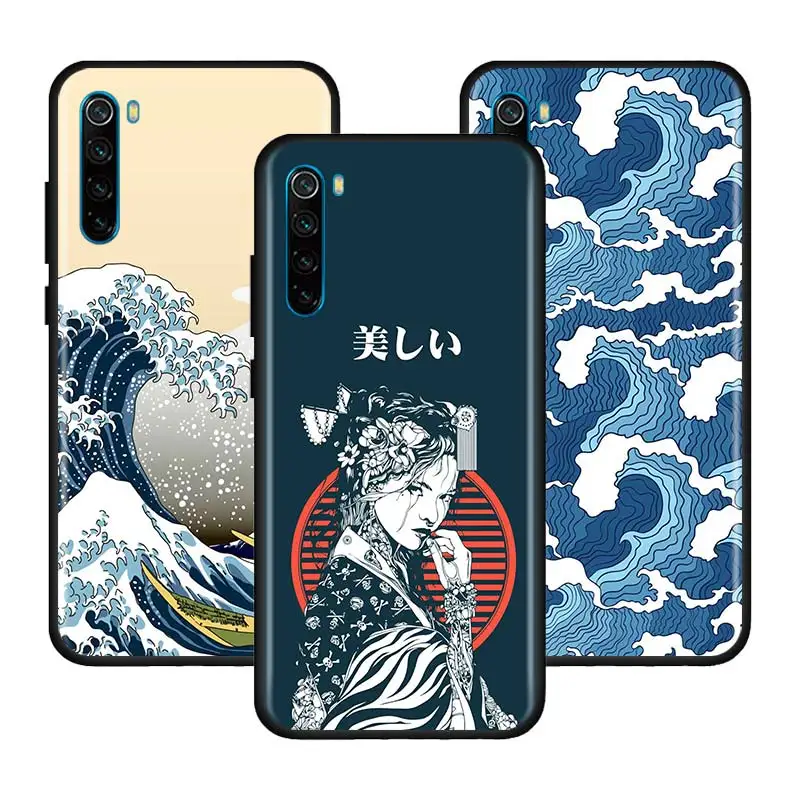 Japanese Style Art Japan Case for Xiaomi Redmi Note 9S 8T 8 9 9A 9C 7 K30 Pro Zoom 8A 7A 6 Black Silicone Mobile Phone Cover Sac