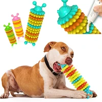 rubber pet dog toys funny interactive tooth cleaning molar antistress dog accessories caterpillar puppy chew training supplies