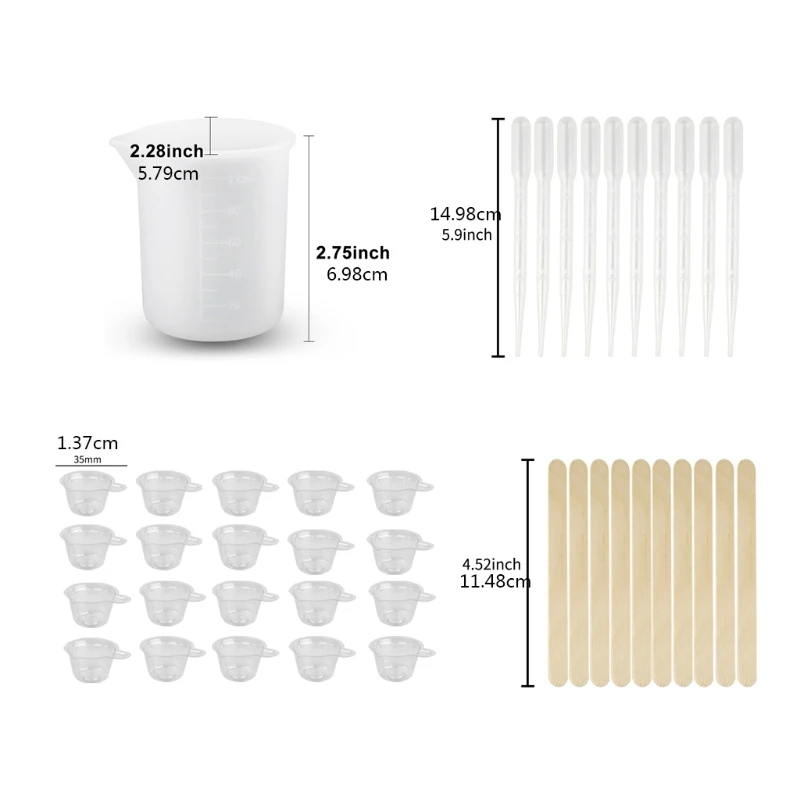 

41 Pcs Resin Jewelry Tools Set Measure Cup Dropper Stirring Sticks UV Epoxy Resin Casting DIY Jewelry Making Kit