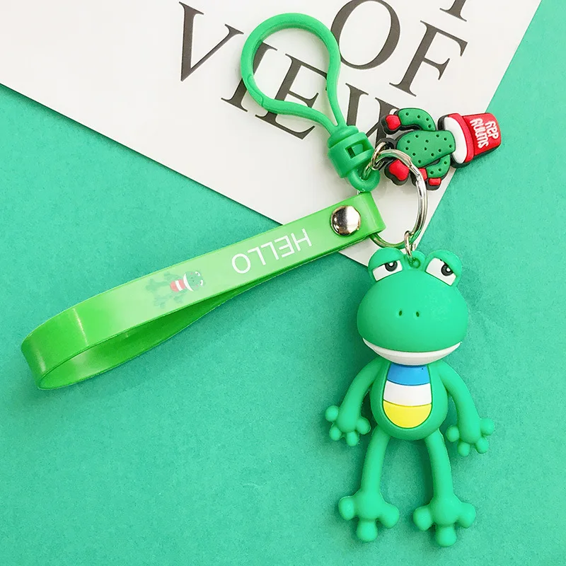 2019 New Cartoon Frog Doll Car Keychain Leather Rope Key Holder Metal Bell Chain Keyring Charm Bag Auto Pendant Gift Hot | Украшения и