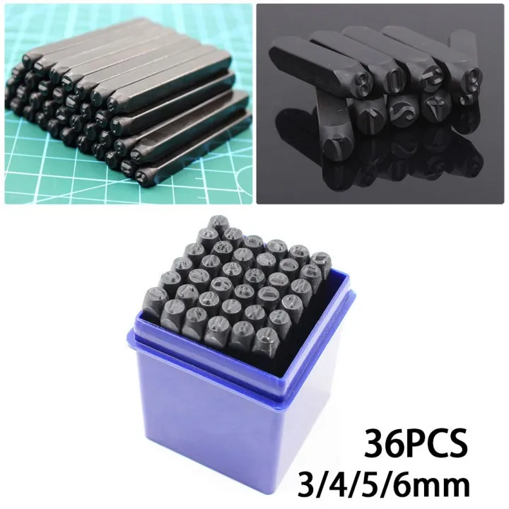 

36pcs Alphabet Number Stamping Punch Steel Die Letter&Digital Punch Stamp Pressing Kit For DIY Metal Belt Leather Craft Tool