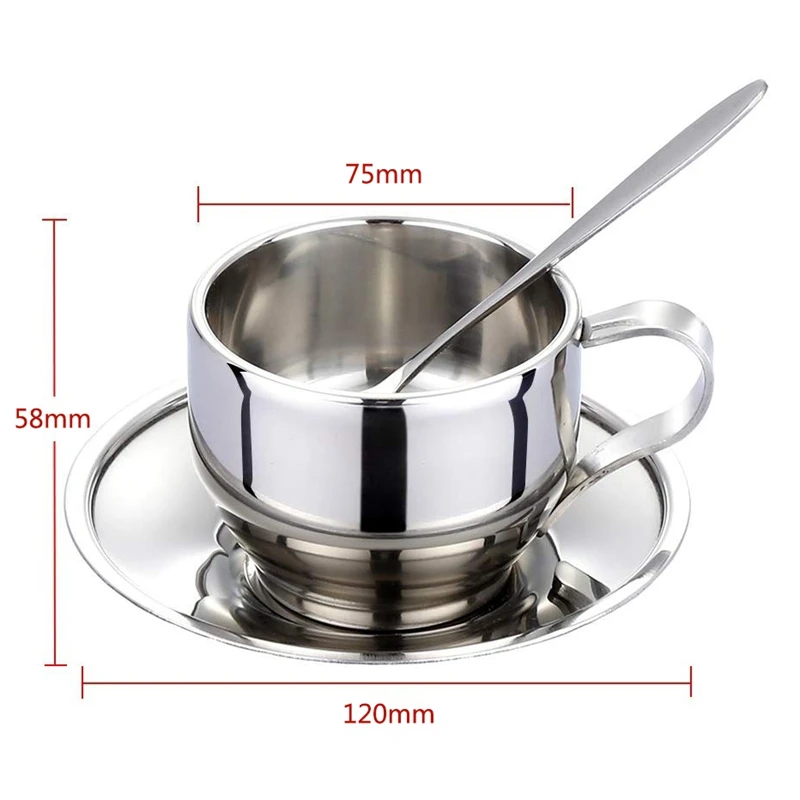 Изолированная кофейная чашка набор нержавеющая сталь с двойными стенками
