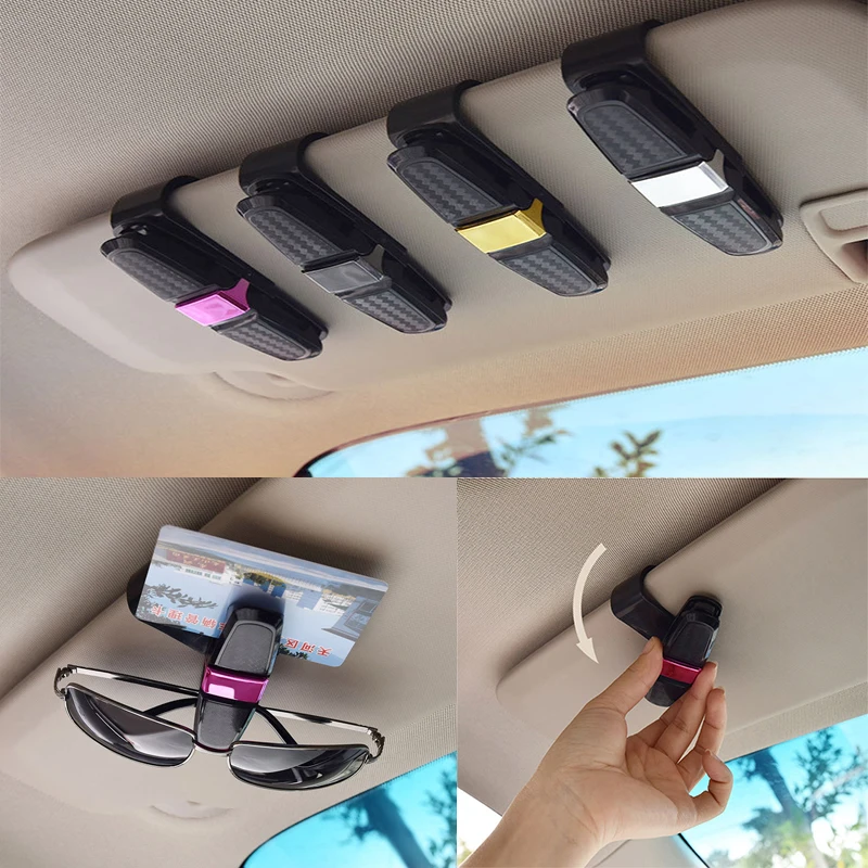 

4 цвета автомобильный зажим для солнцезащитного козырька вращающийся на 360 градусов зажим для солнцезащитных очков универсальные многофун...