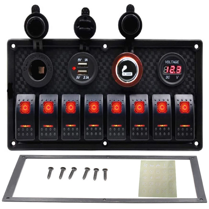 8 банд кулисный переключатель панель автоматический выключатель защита от