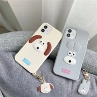 cartoon dog with pendant soft silicone phone case for iphone 12 mini 11 pro max se20 6s 7 8 plus xs max xr x kid new cute cover