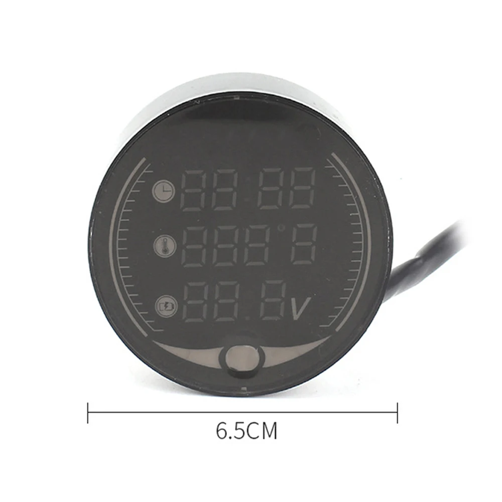 Универсальный Многофункциональный Вольтметр для мотоцикла светодиодный цифровой вольтметр часы метр термометр дисплей инструмент