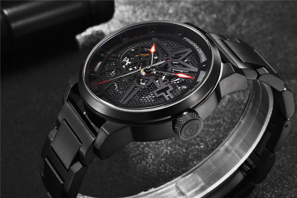 Модный Роскошный бренд Pagani кожаный Tourbillon часы Автоматические Мужские часы Мужские механические стальные часы Relogio Masculino+ коробка