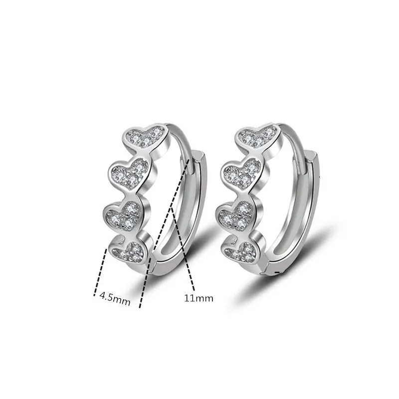

New 2021Zircon Heart Design Hoop Earrings Female Jewelry Charm Women Earring Accessories Girls Princess Birthday Gift