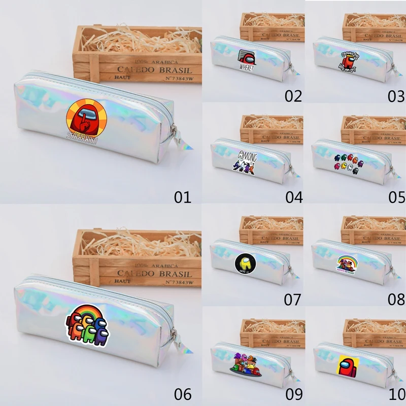 

Game Among US Transparent Glitter Pencil Case Stationery Creative Fashion Pvc Pencil Bag School Pencil Box Supplies Student Gift