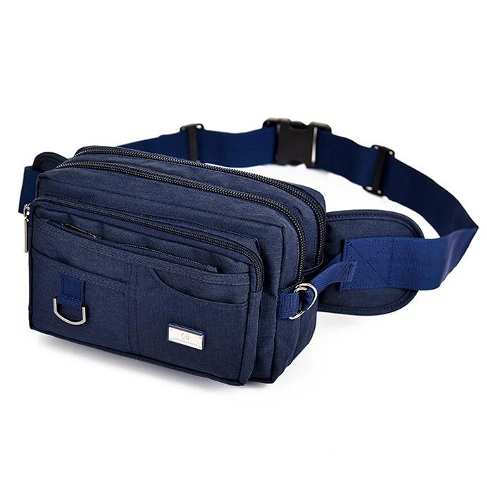 Dark Blue Новое поступление холщовые Мужские поясные сумки высокого качества сумки-мессенджеры многофункциональные мужские s поясные сумки повседневные мужские дорожные сумки ремень кошелек - Цвет: Dark Blue