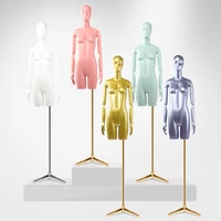 paint color female half body mannequin with iorn base for clothing jewellry and wigs display