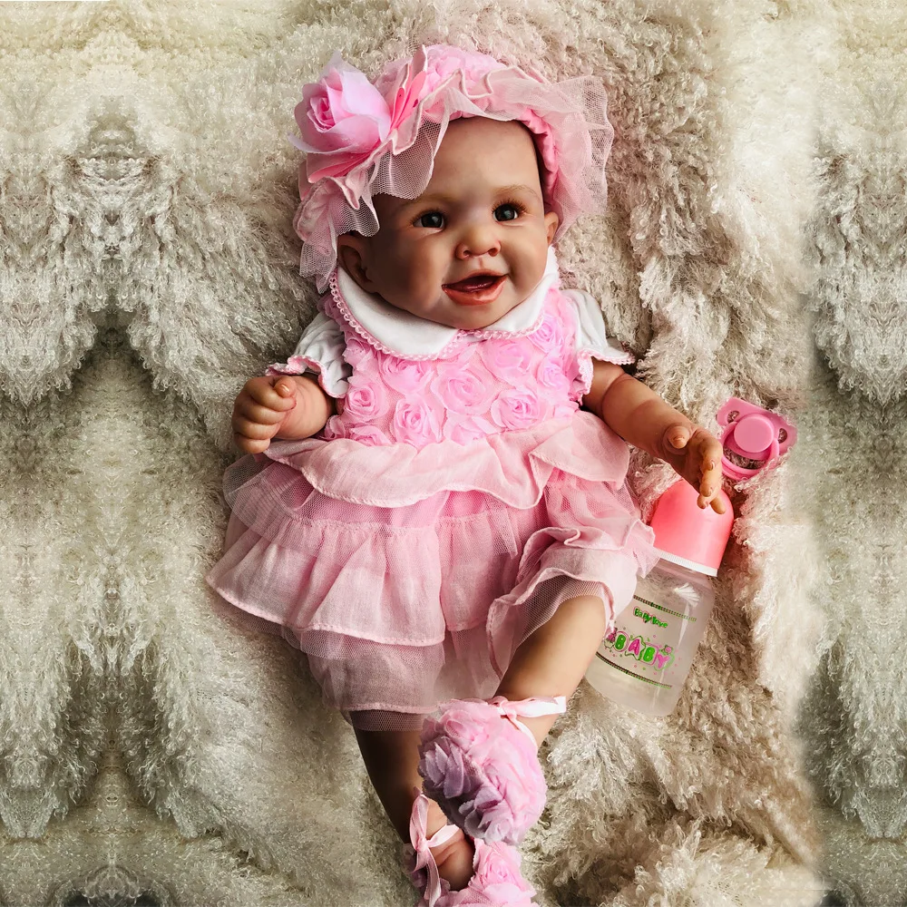 20 ''полное виниловое покрытие Силиконовое Reborn Baby Реалистичная Кукла Карапуз Кукла Reborn Bebes Reborn de Silicone настоящие детские игрушки Juguetes
