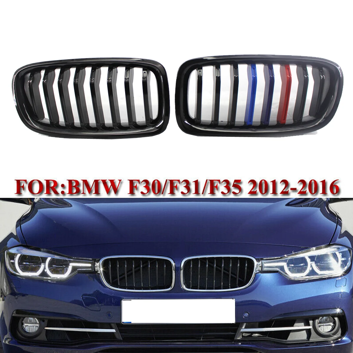 

Автомобильный сменный глянцевый черный 3 цвета передний бампер решетка гоночный гриль для BMW 3 серии F30 F35 2012 2013 2014 2015 2016
