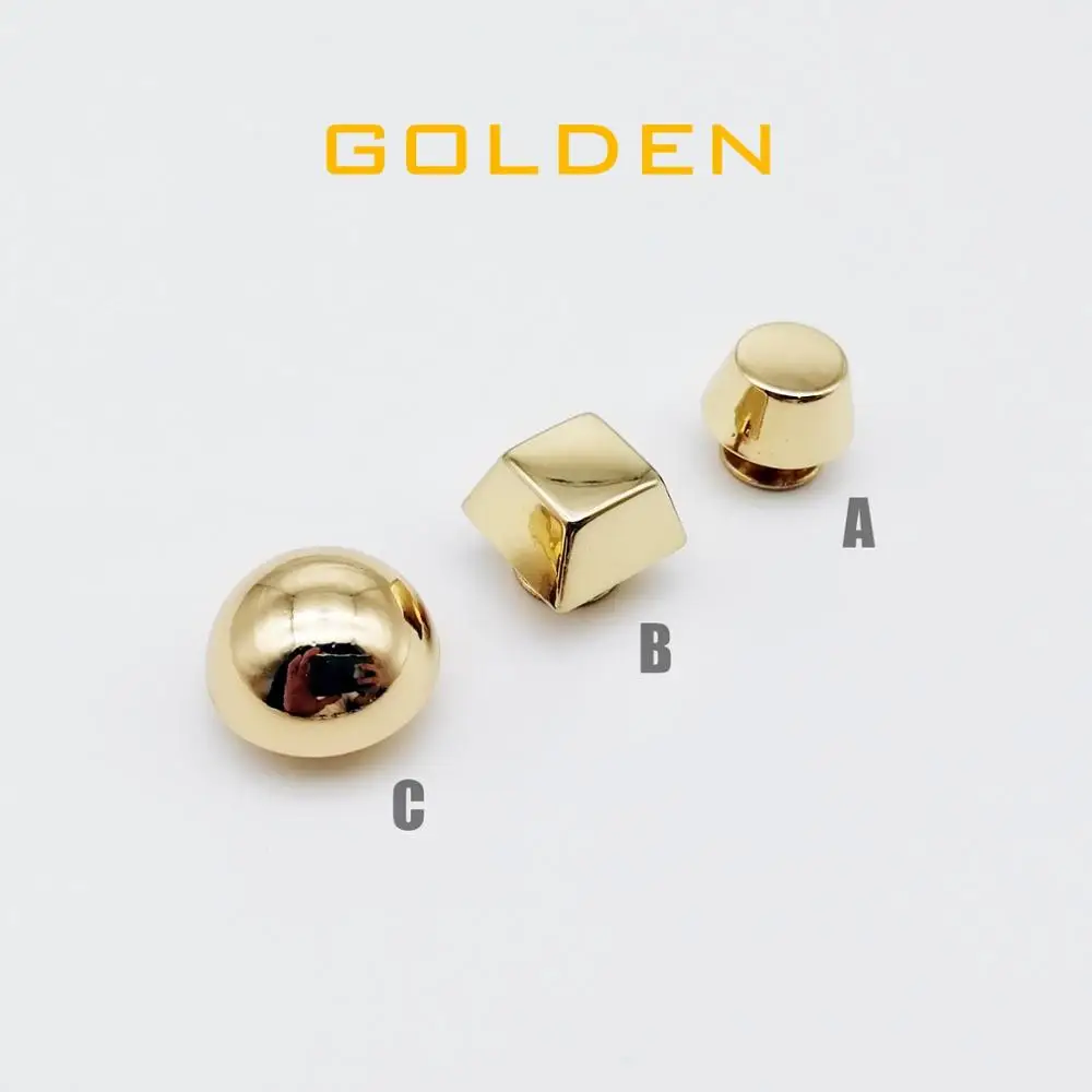 golden 8 шт. металлическая Высококачественная кожаная сумка Сумочка Кошелек Нижняя защита ног элемент для нейл-арта ремень закручивающаяся задняя часть заклепка для пуговицы Спайк - Цвет: golden
