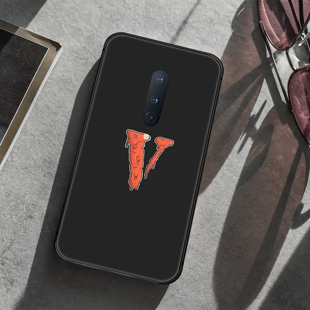 

American trend Vlone Phone Case Cover Hull For 1+ Oneplus 5T 6 6T 7 7T 8 8T Pro black Coque Painting Etui Soft Cell Fashion