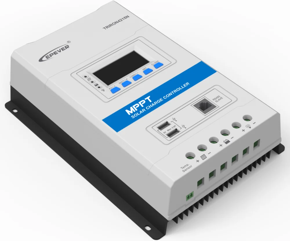 

EPever Triron4210N 4215N 40A MPPT Solar Charge Controller 12V 24V LCD Solar Regulator 100V PV Input Common Negative with DS2