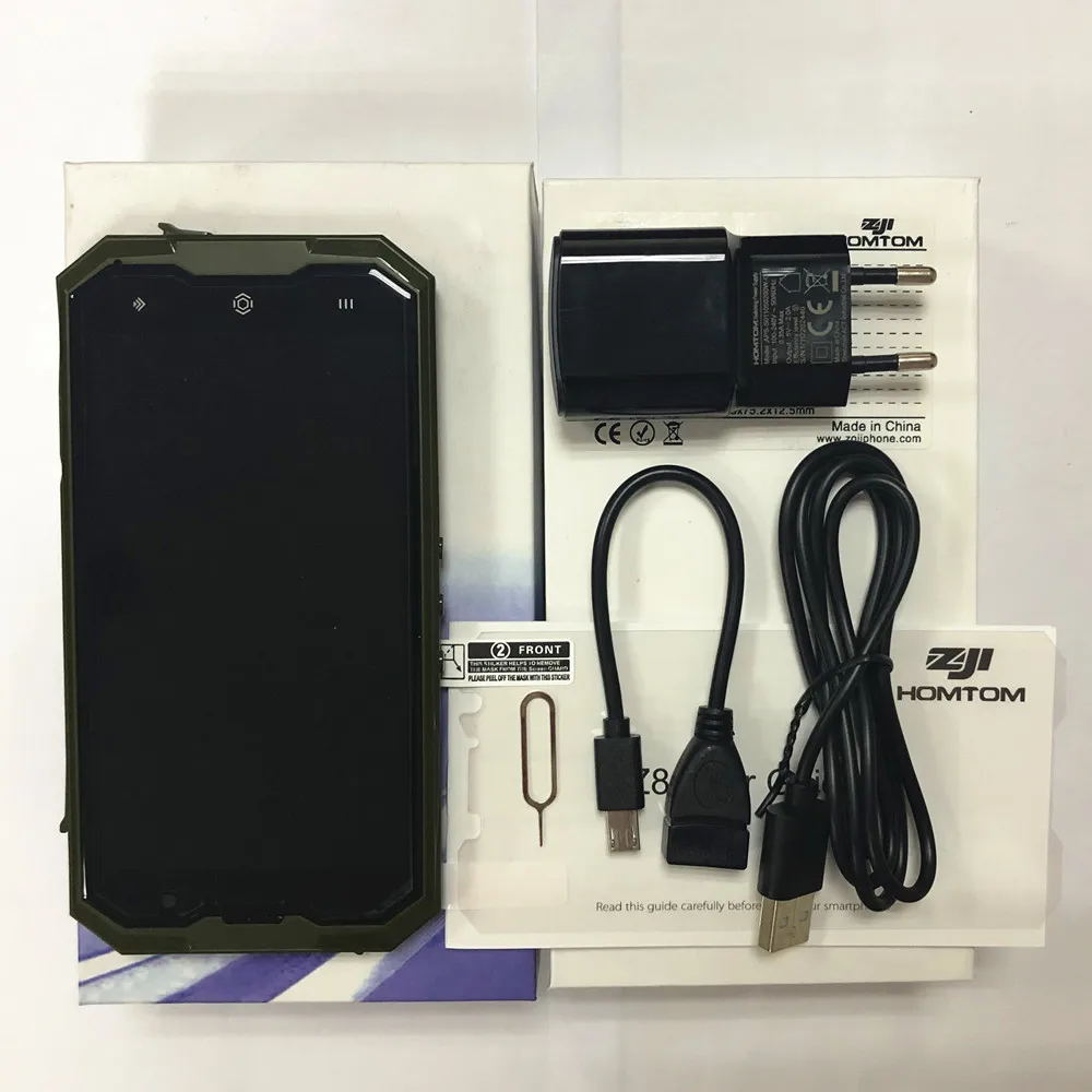 HOMTOM зоджи Z8 IP68, мобильный телефон с функцией отпечатка пальца 4G 5,0 дюйма Android 7,0 4 Гб Оперативная память+ 64 Гб Встроенная память MTK6750 Octa core 13+ 16 Мп Камера 4250 мА-ч - Цвет: Green New packaging