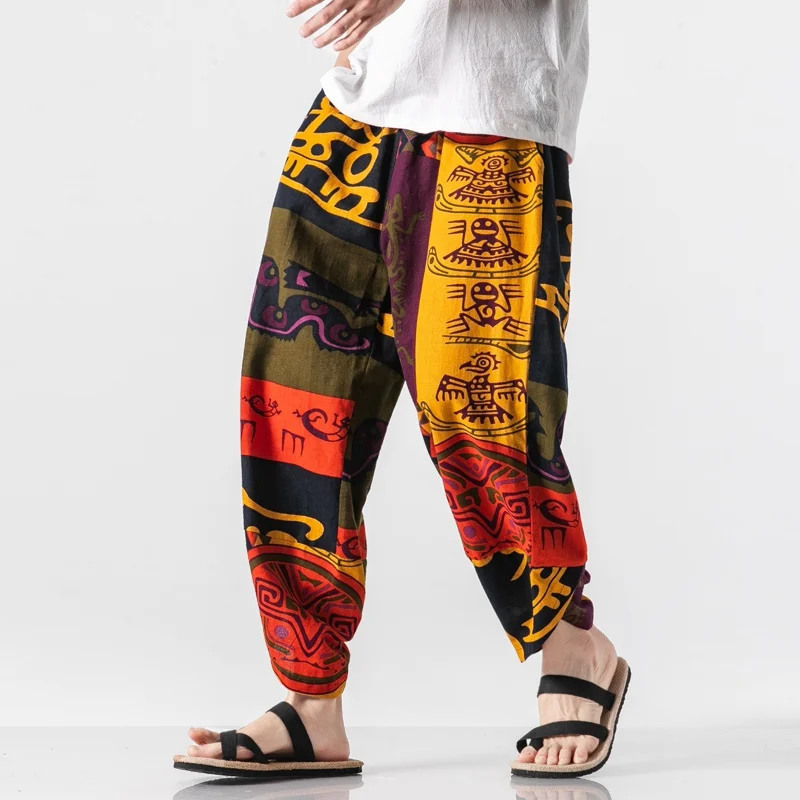 Hip Hop Harem pants Mens Spring Summer Chinese Style Joggers Pants Men Sweatpant Stitching color Casual Trousers Harem pants men - Цвет: X2