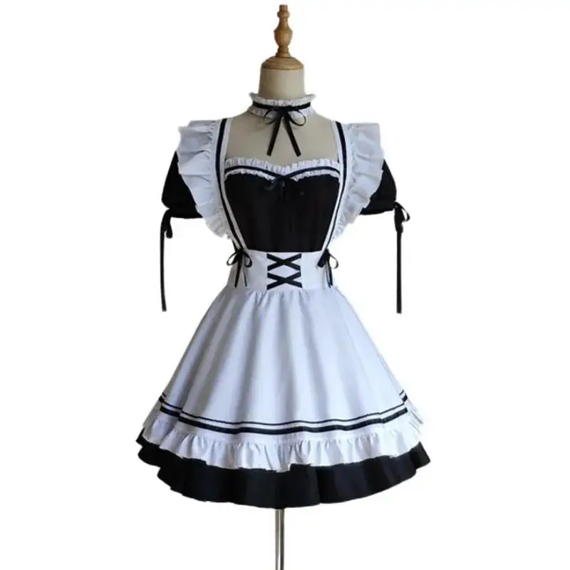 

Halloween Black White Women Maid Outfit Lolita Dress cute Anime Apron Cosplay Men Uniform Costume Sexy Costumes Loli Skirt Cafe