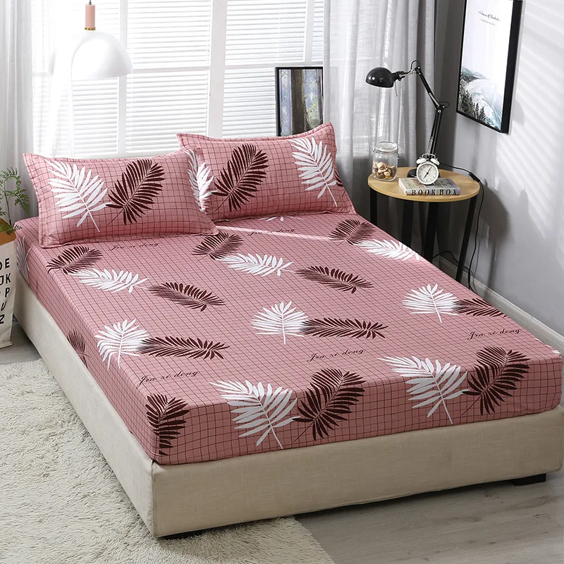 

Yaapeet 1pcs 100%Polyester Printed Fitted Sheet Mattress Cover Four Corners with Elastic Band Queen Sheets Bedspreads