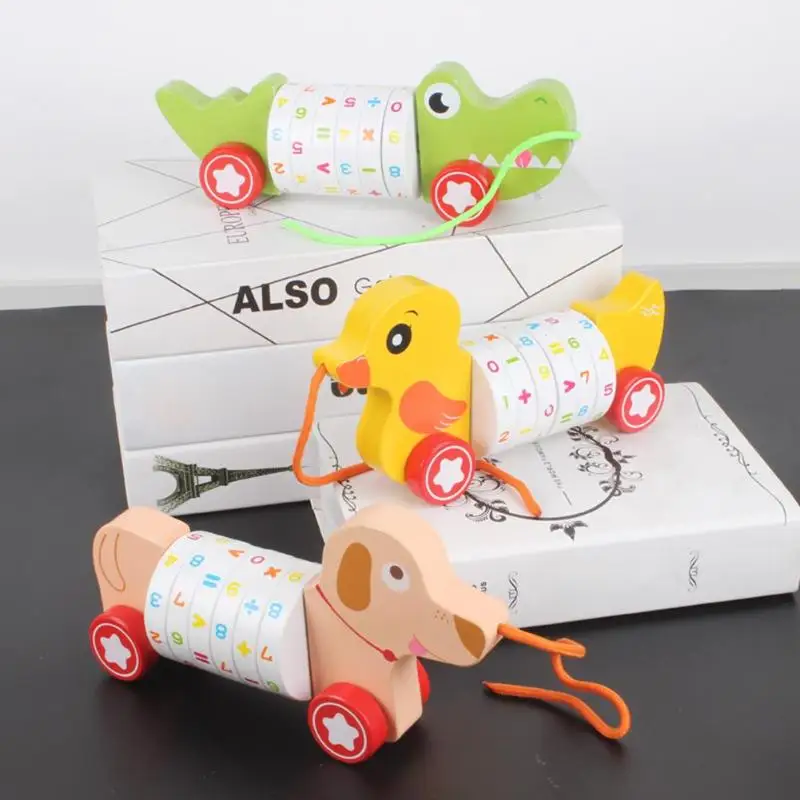 Wooden Kid Hand Car Baby Parent-child Animals Colors Educational Puzzle Game Toy Smooth Round and without Burrs Safety | Игрушки и хобби