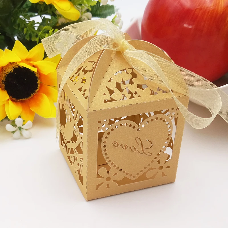 

50pcs Candy Box Wedding Gift Bag Paper Love Decorations Baby Shower for Guests Wedding Gifts and Gifts Party Decorations 5ZT74