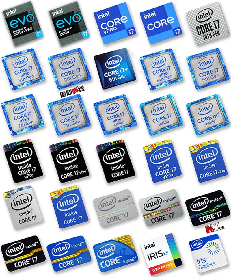 Оригинальный процессор Core i7 3 4 5 6 7 8 9 10-го поколения наклейка на этикетку ЦП для