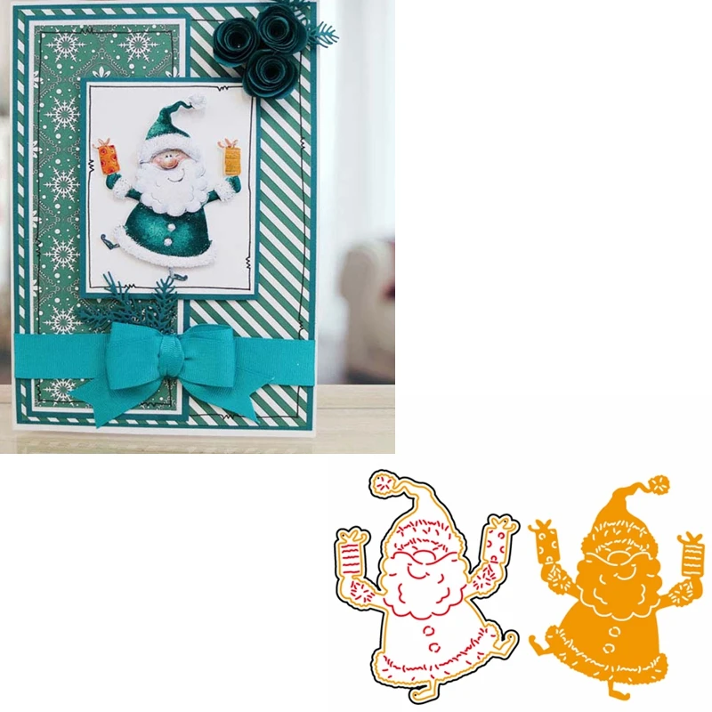 Танцующий Санта Клаус высечки для изготовления открыток очаровательные