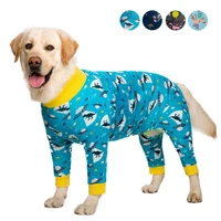 small large dog clothes pet dog tight animal pattern clothes cartoon printed jumpsuit all inclusive belly four legged clothes