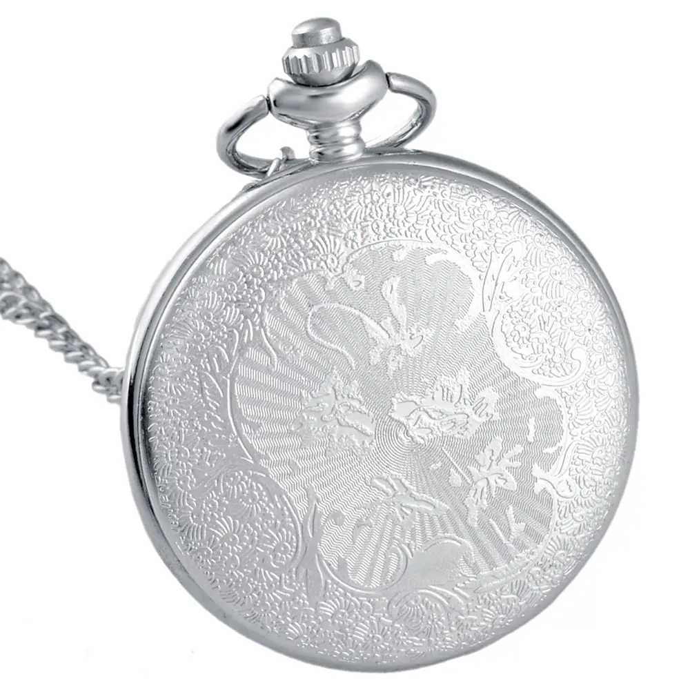 IBEINA Мода серебро атака на Титанов кварцевые карманные часы с цепочкой Ретро для