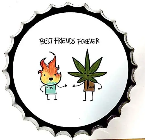 

Tin Sign Bottle Cap Metal Tin Sign Best Friends Forever , Round Metal Signs for Home and Kitchen Bar Cafe Gas Station Garage