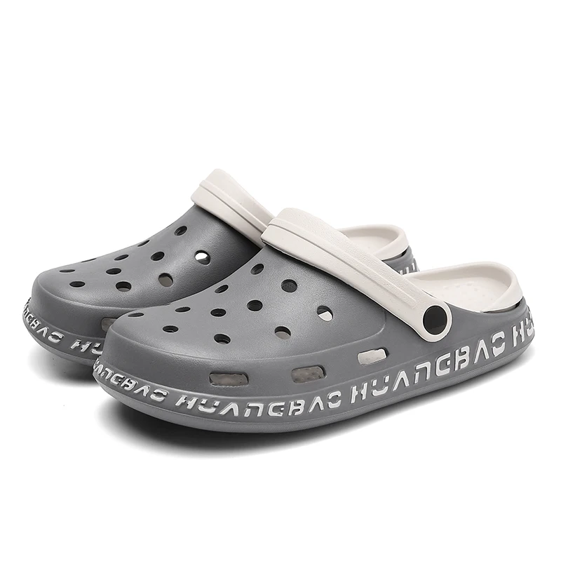 

2021 Sandals Mens Croke Summer Non-Slip Hole Shoes Home Clogs Rubber Garden For Male Shoes Outside Croqe Beach Flat Slippers
