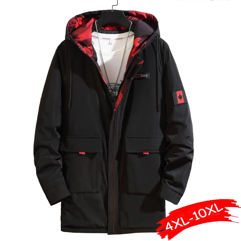 

Зимние толстые теплые парки больших размеров с капюшоном для мужчин и женщин зимние ветрозащитные пальто на хлопковом наполнителе-30 °C длин...