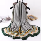 Модный дизайнерский шелковый шарф с буквенным принтом, женские шарфы на шею 180 х90 см, зимние длинные шали от солнца и Wrpas, женский платок, бандана