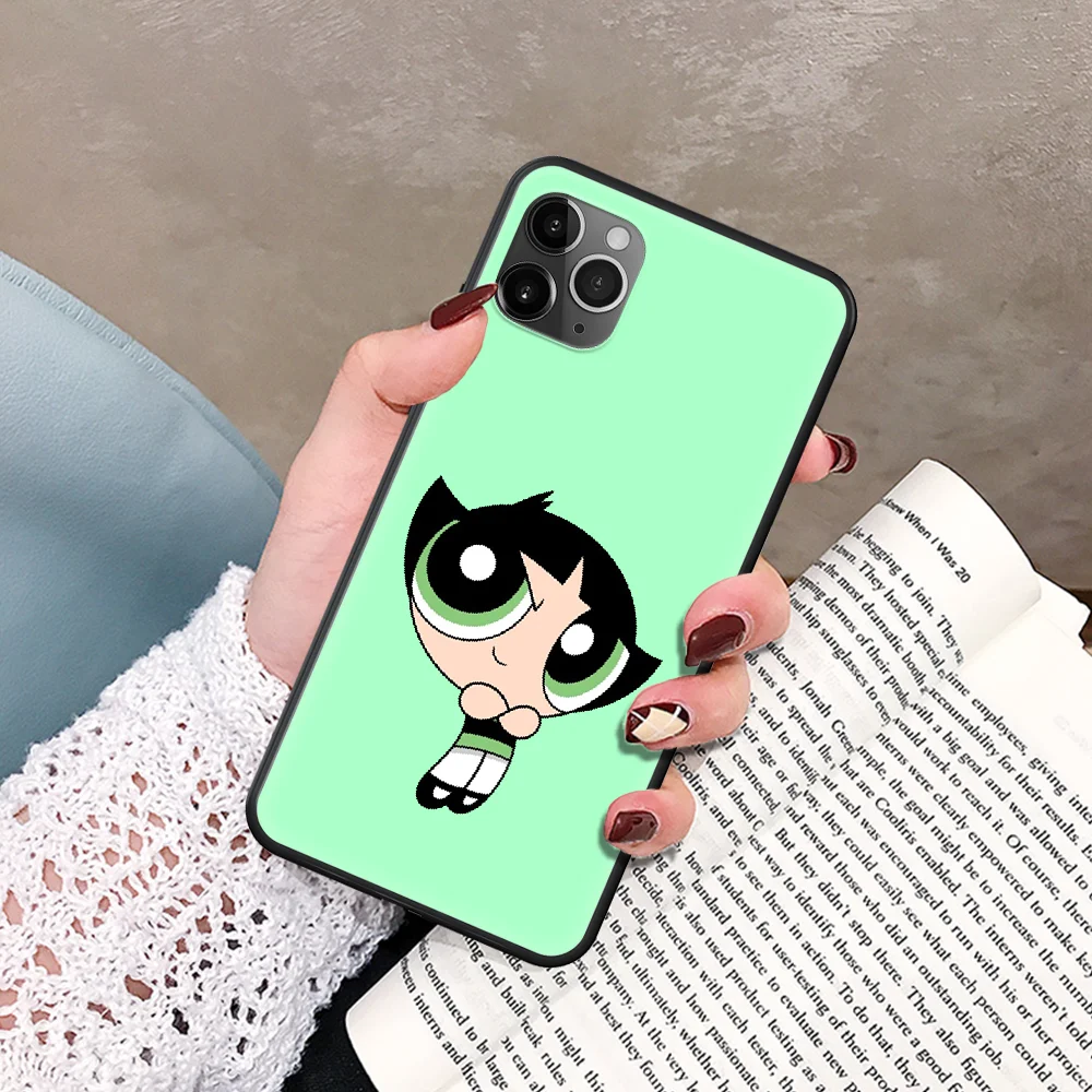 

Powerpuff Girls Phone Case For IPhone 5 5S SE 5C 6 6S 7 8 Plus X XS XR 11 12 Mini Pro Max 2020 black Shell Trend Hoesjes 3D