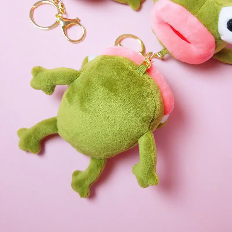 Новинка 2020 Милый мультяшный большой рот лягушка плюшевый брелок пушистые