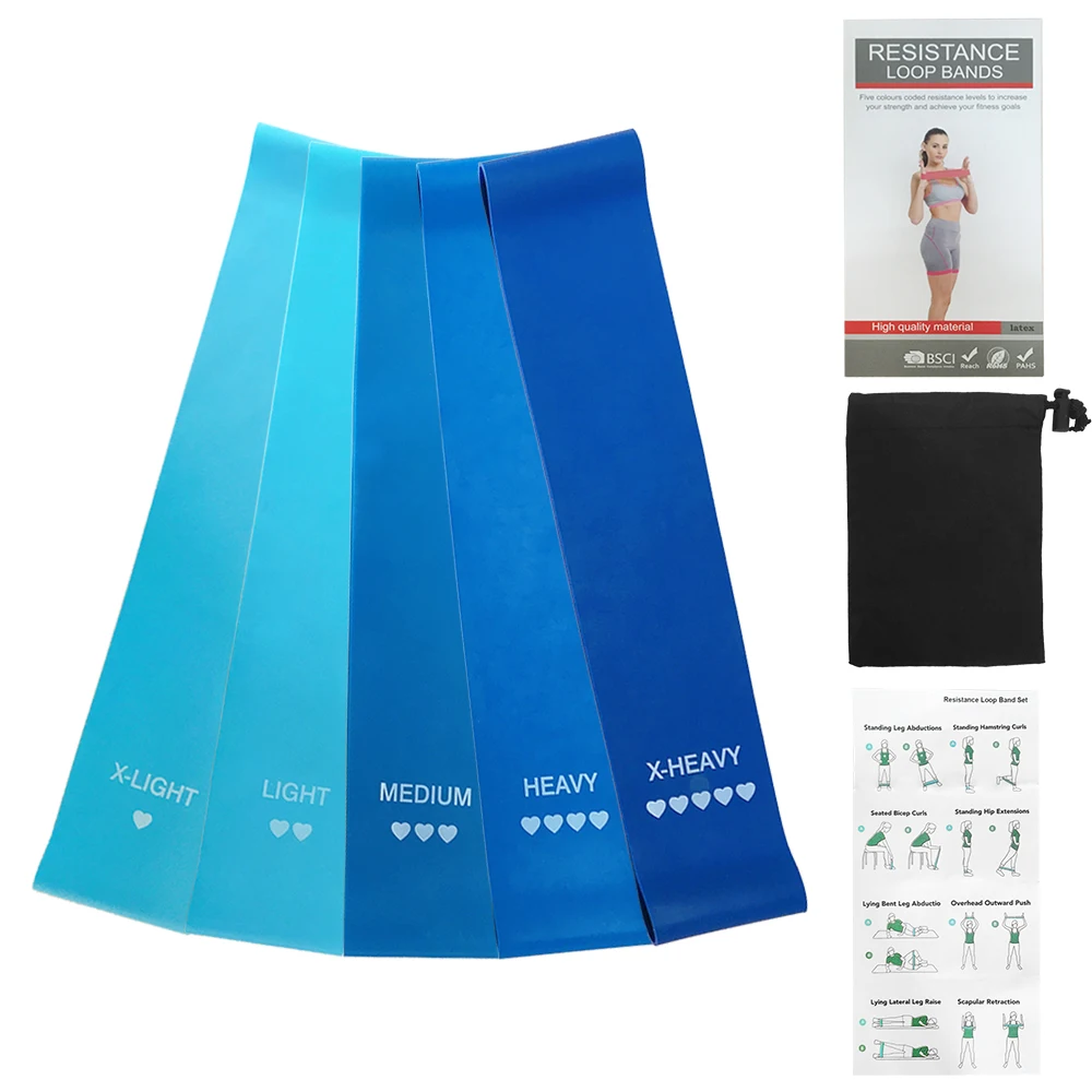 5 шт. спортивные упражнения замкнутый ремень сопротивления набор эластичная