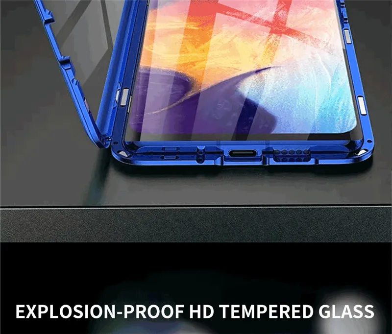 360 металлический флип-чехол с полной защитой для samsung Galaxy A10 M10, магнитная поглощающая Двусторонняя стеклянная задняя крышка для телефона Galaxy ya10