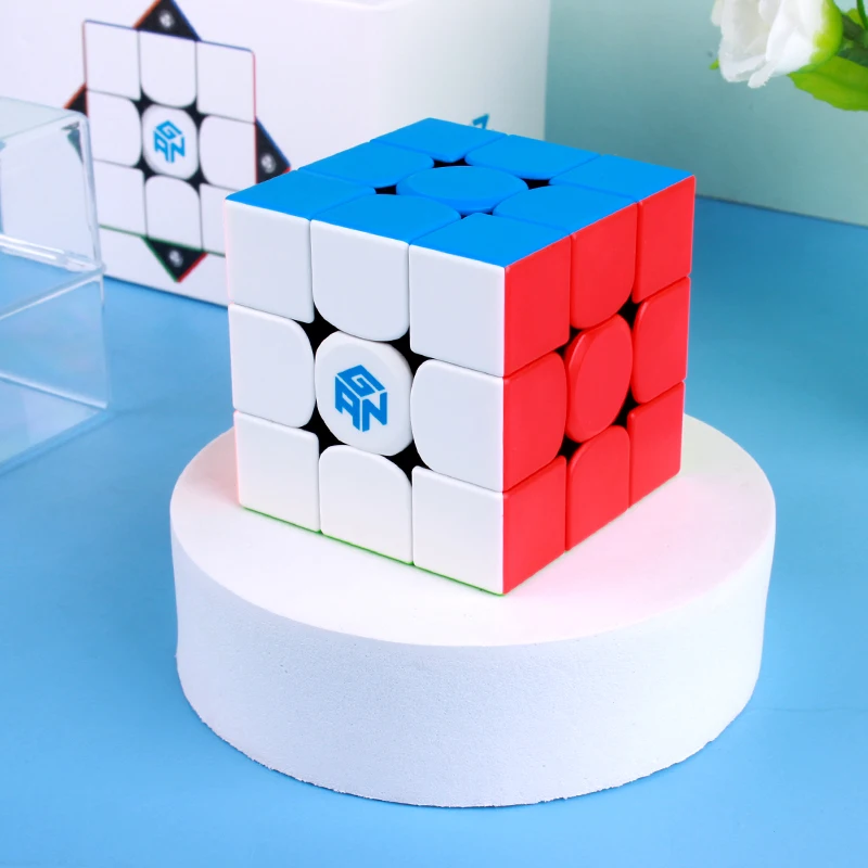 Gan-rompecabezas magn&eacute;tico de velocidad m&aacute;gica para ni&ntilde;os, cubo Gan 3x3, pegatina menos profesional, Gan354 M, juguetes GAN354M, 354 M-1