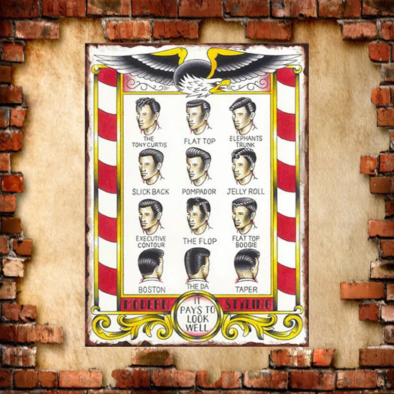 Розовый Reclame Borden Barbershop металлический знак Ecoration Винтажные Украшения для парикмахера 20x30 см - Цвет: Розовый