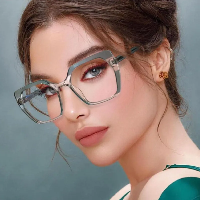 

Модные квадратные уникальные очки с защитой от синего света для женщин, прозрачные элегантные классические очки в розовой оправе, мужские к...